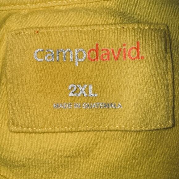 Camp David University Oregon Ducks Men’s 2XL Yellow Green Shirt Spelled Out - Picture 4 of 6